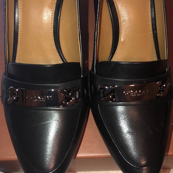 Coach Black Garden Platform Heels SZ 9 - Picture 2 of 10